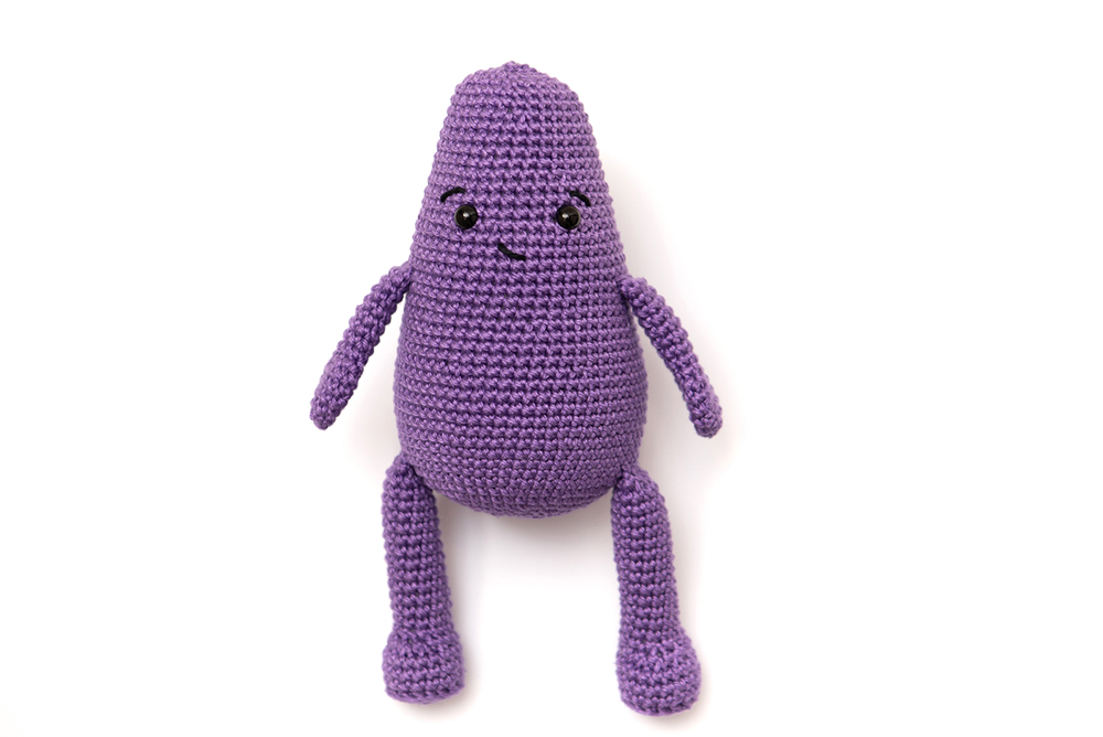 Padlizsán amigurumi - ingyenes horgolás minta