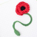 Pipacs könyvjelző - ingyenes horgolásminta