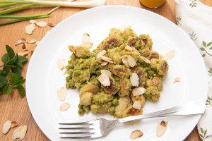 Vegán és gluténmentes zöldborsós gnocchi